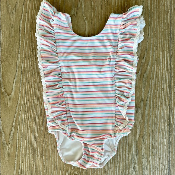 Striped Ruffle Swimsuit - Picture 3 of 5